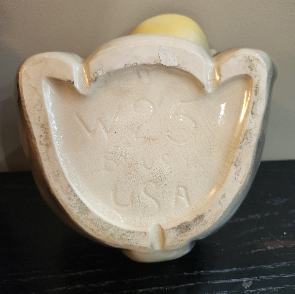 Vintage Brush McCoy Pottery Happy Bunny Chef Rabbit Cookie Jar Rare 1960's - Picture 8 of 10